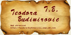 Teodora Budimirović vizit kartica
